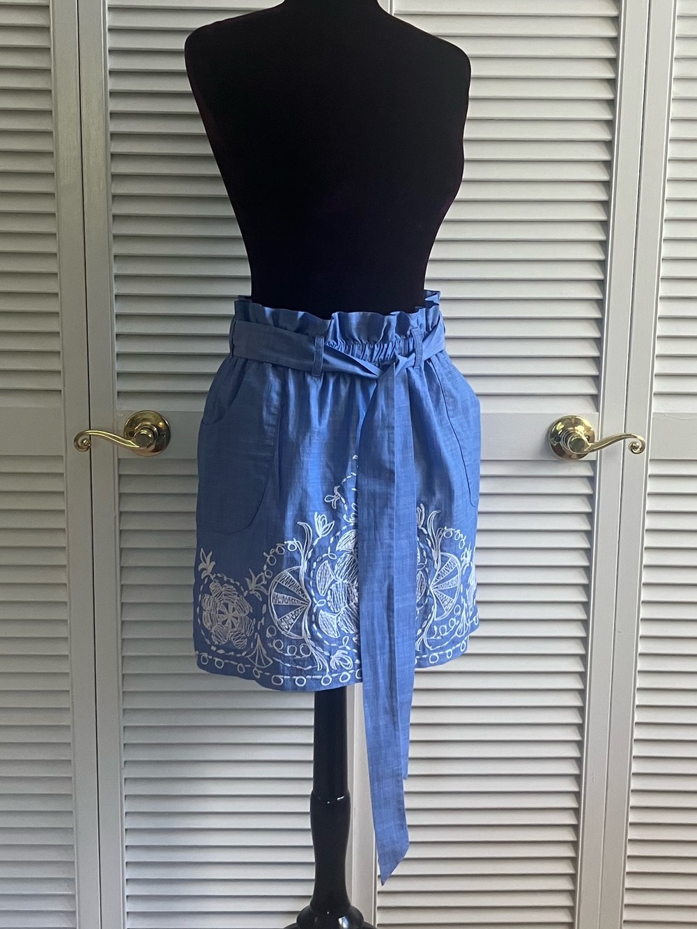 Lily Pulitzer Blue Embroidered Skirt